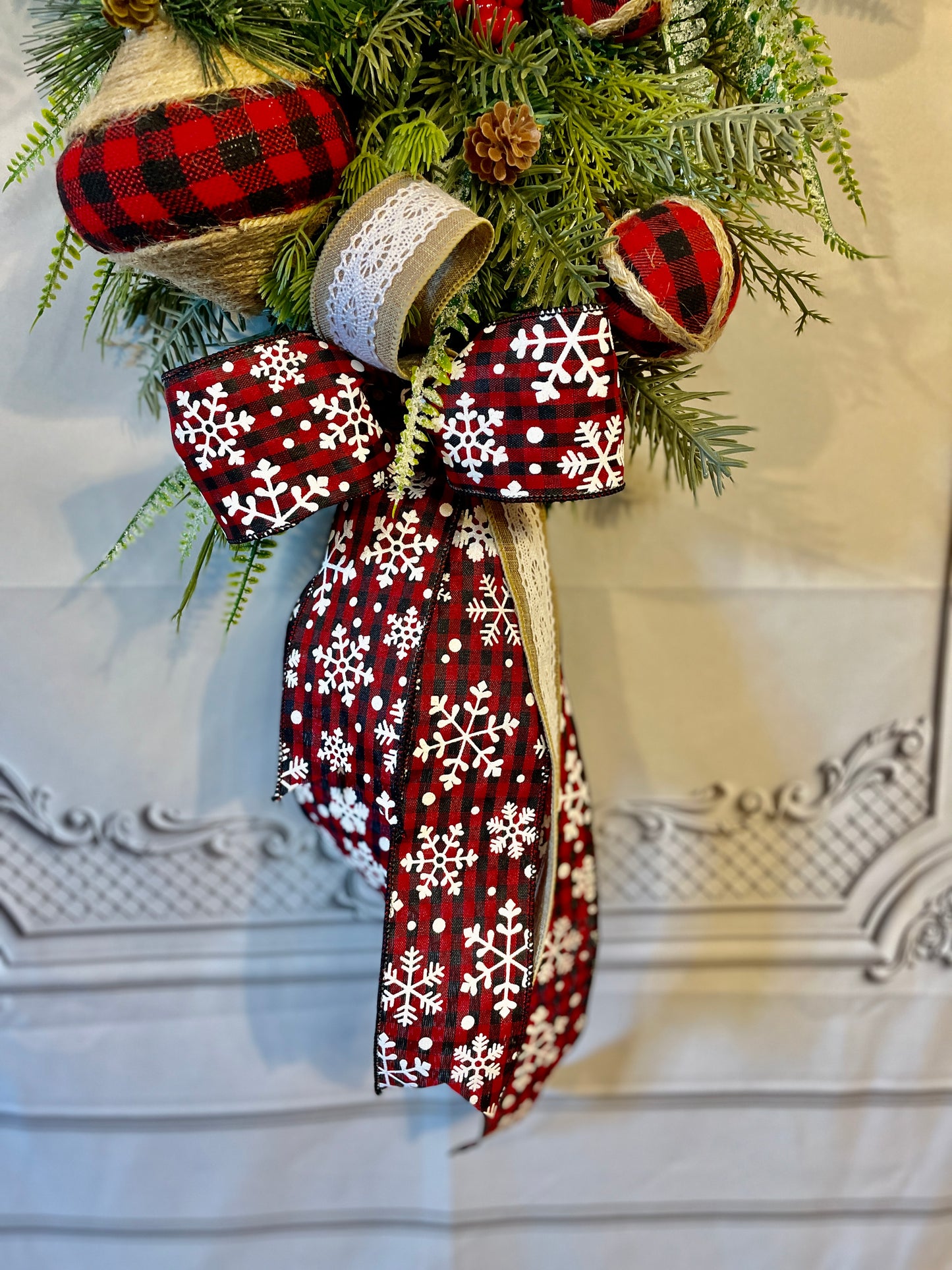 Rustic Christmas Swag Wreath - "Merry Christmas Y'all"