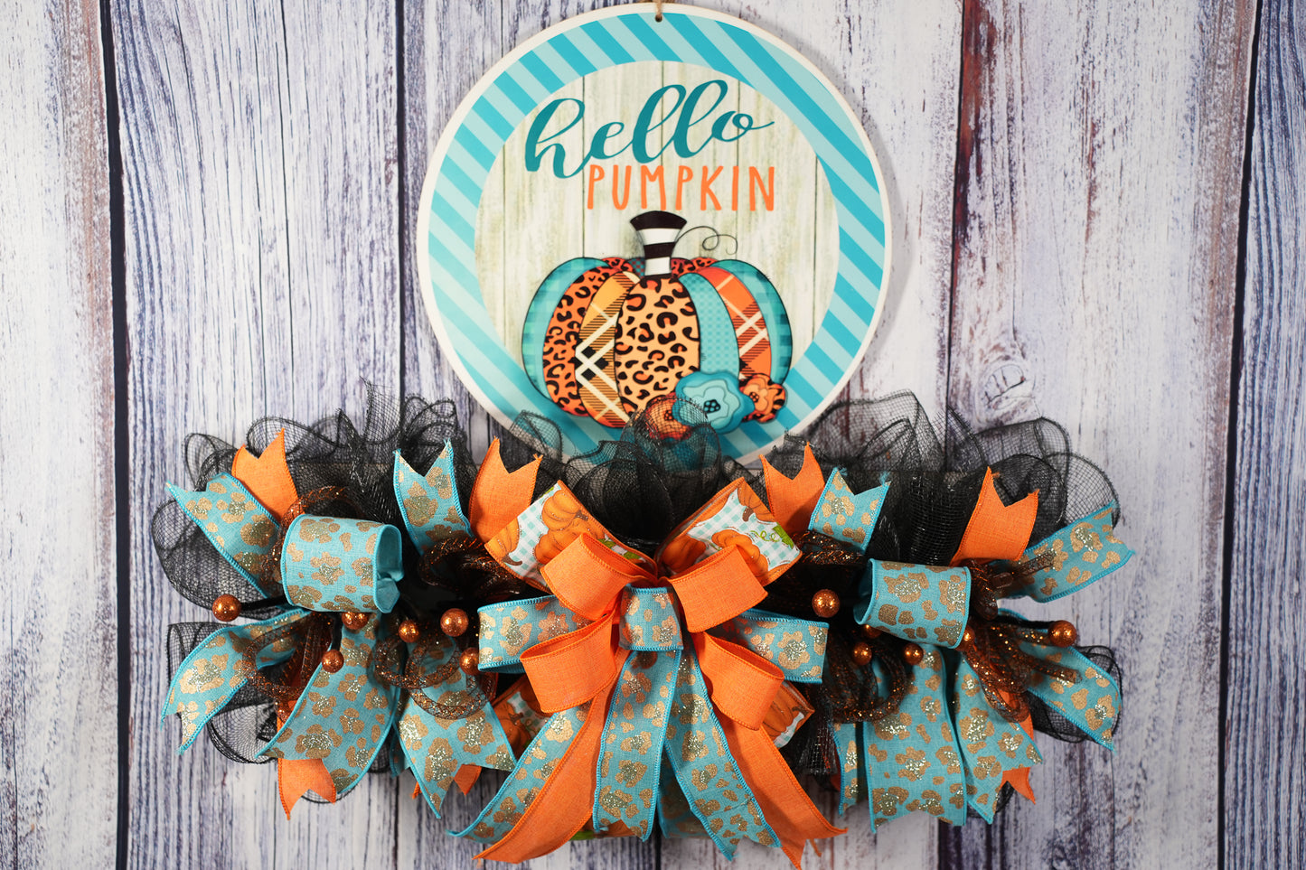 Hello Pumpkin Wreath Rail