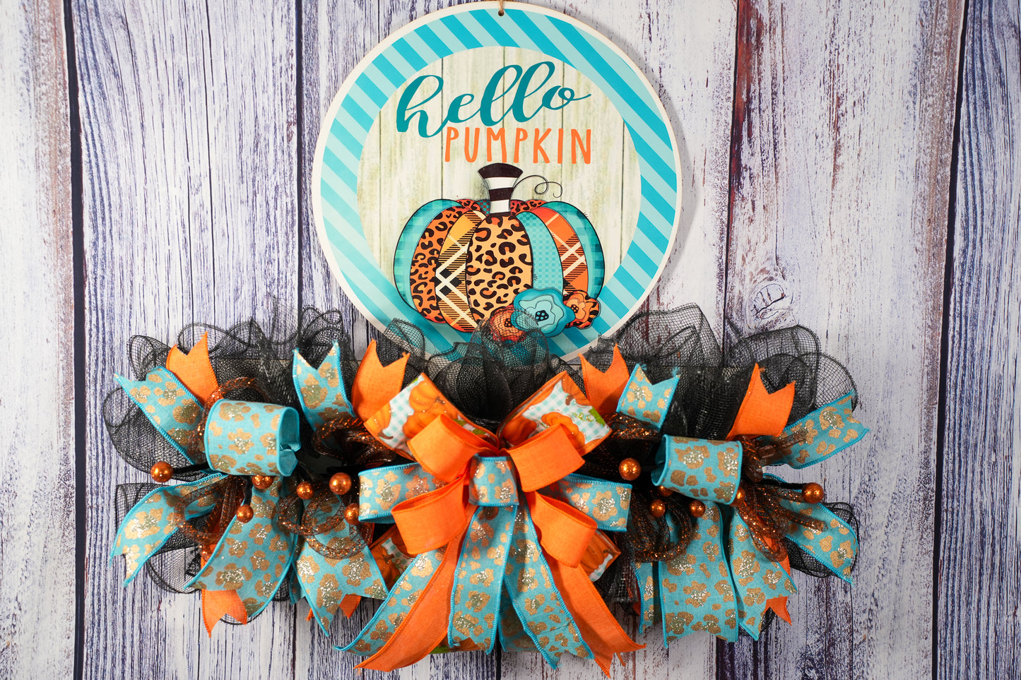 Hello Pumpkin Wreath Rail