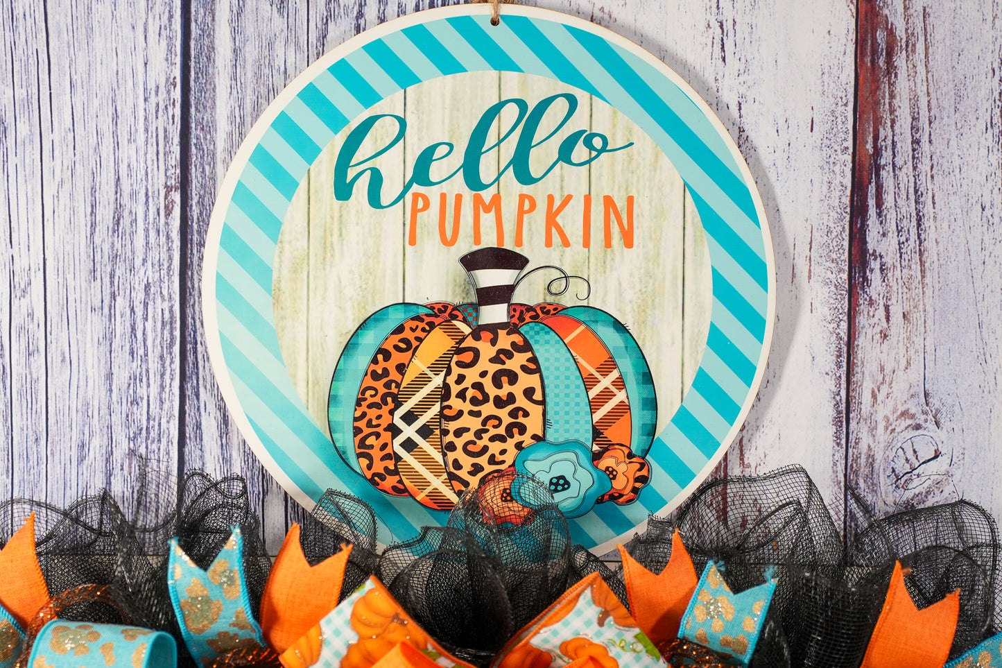 Hello Pumpkin Wreath Rail