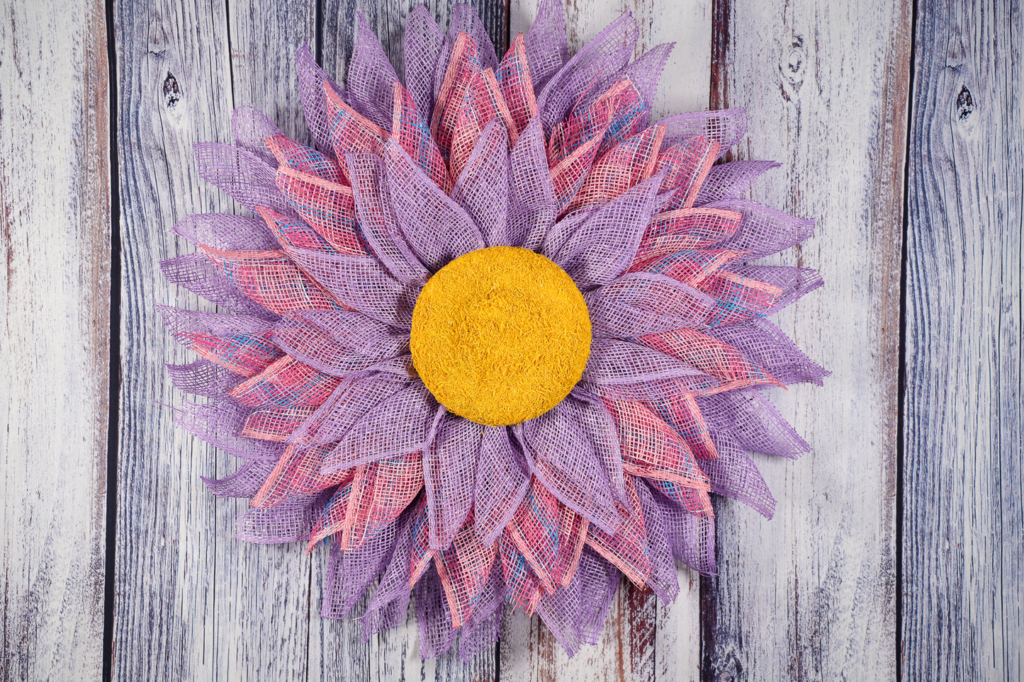 Pink and Purple Sunflower Wreath