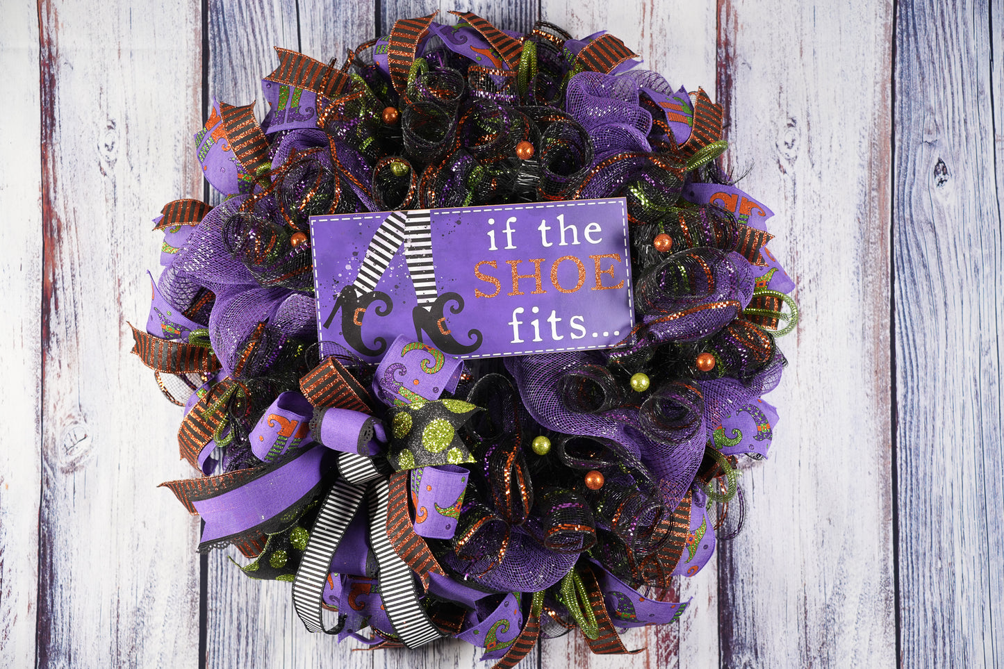 If The Shoe Fits Halloween Witch Wreath