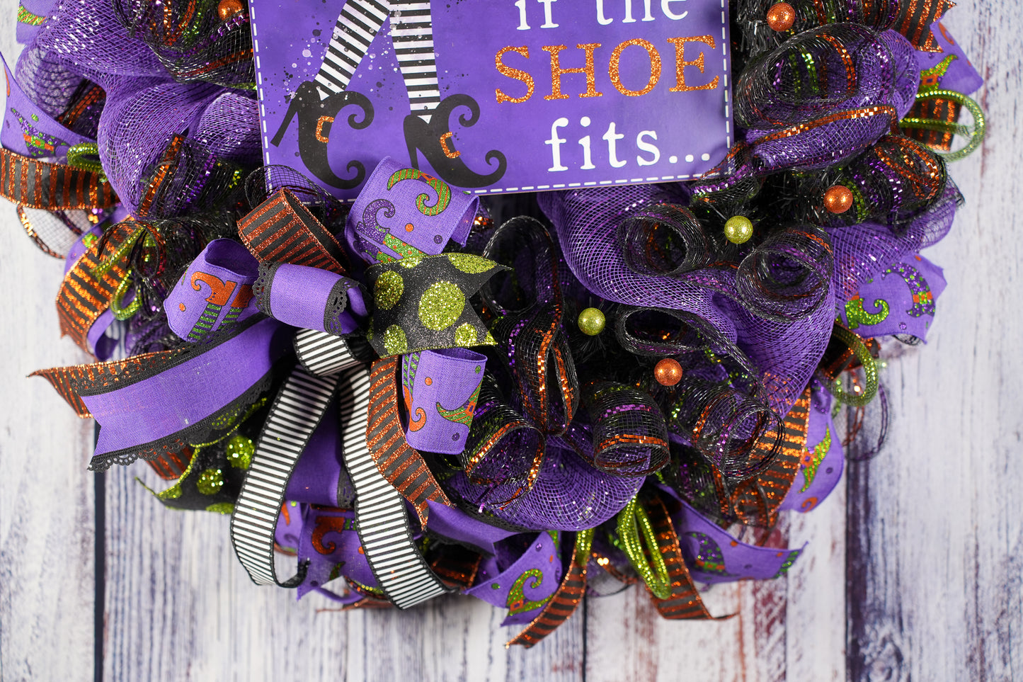 If The Shoe Fits Halloween Witch Wreath