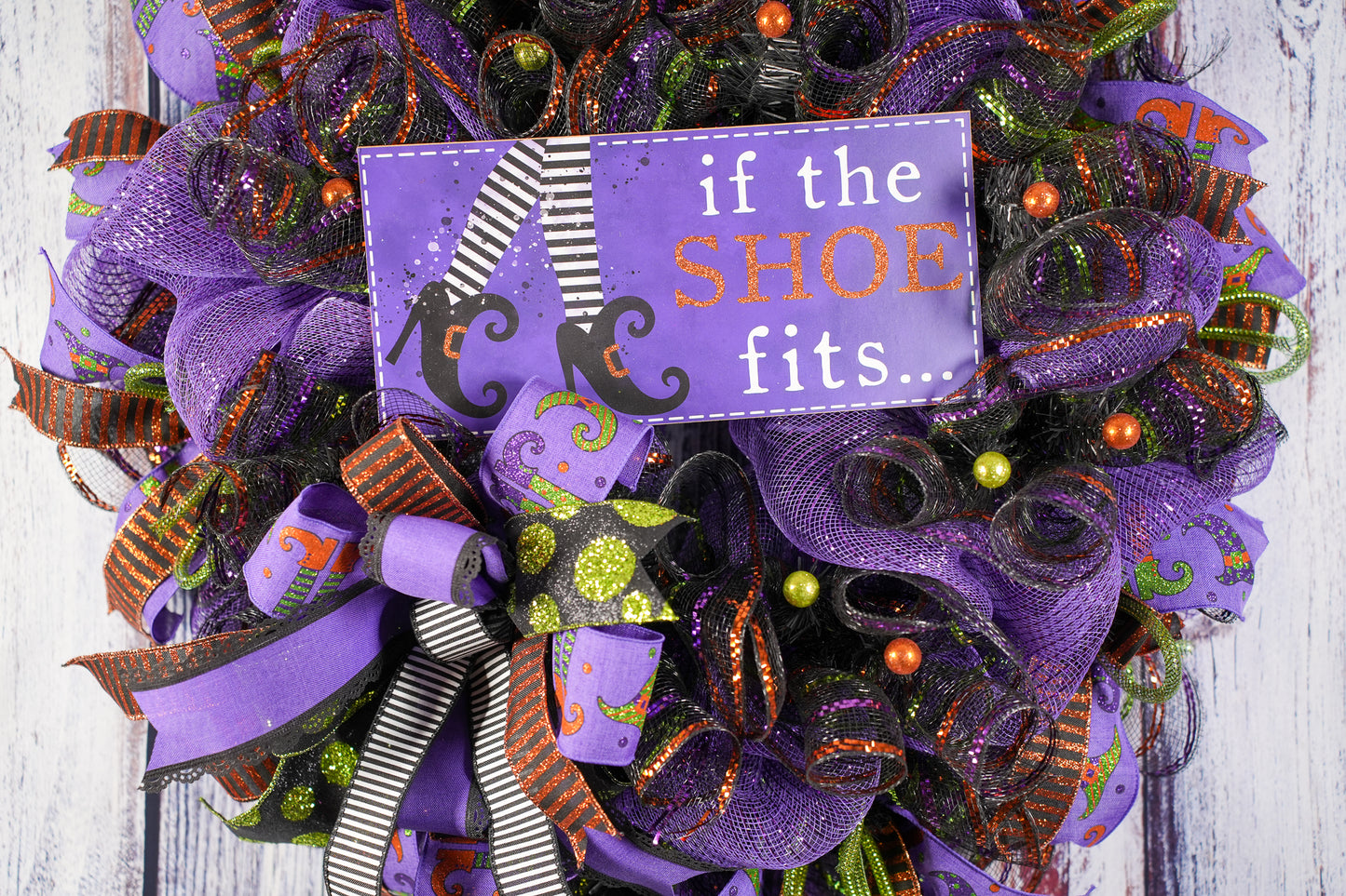 If The Shoe Fits Halloween Witch Wreath