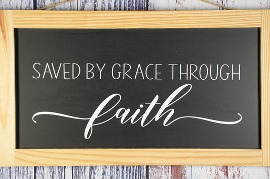 Saved By Grace Wall Decor - Black