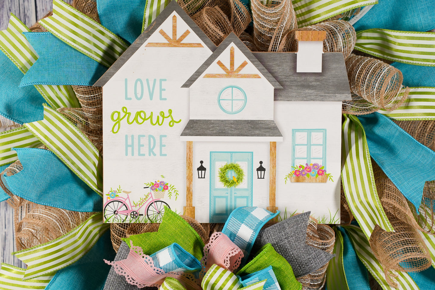 Love Grows Here Every Day Wreath