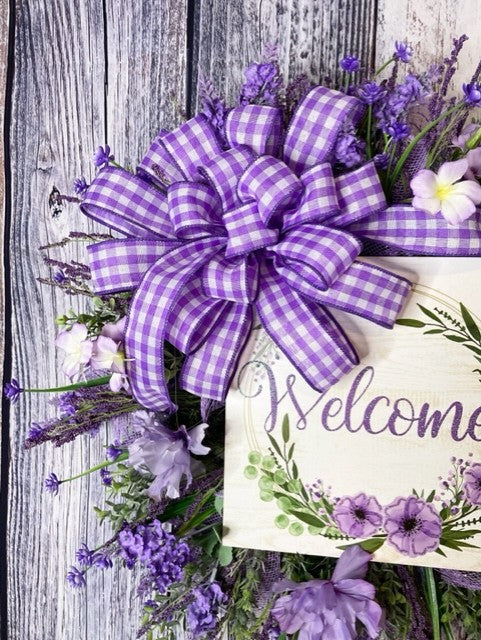 Purple Blooms, and Gingham Elegance