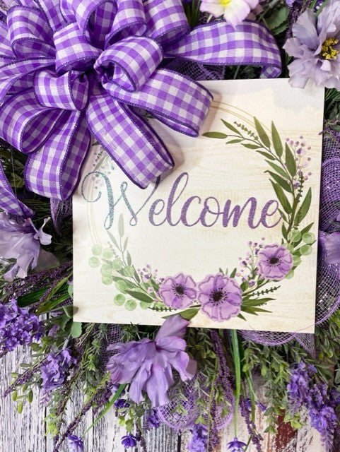 Purple Blooms, and Gingham Elegance