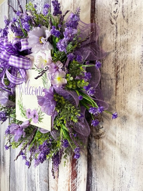 Purple Blooms, and Gingham Elegance